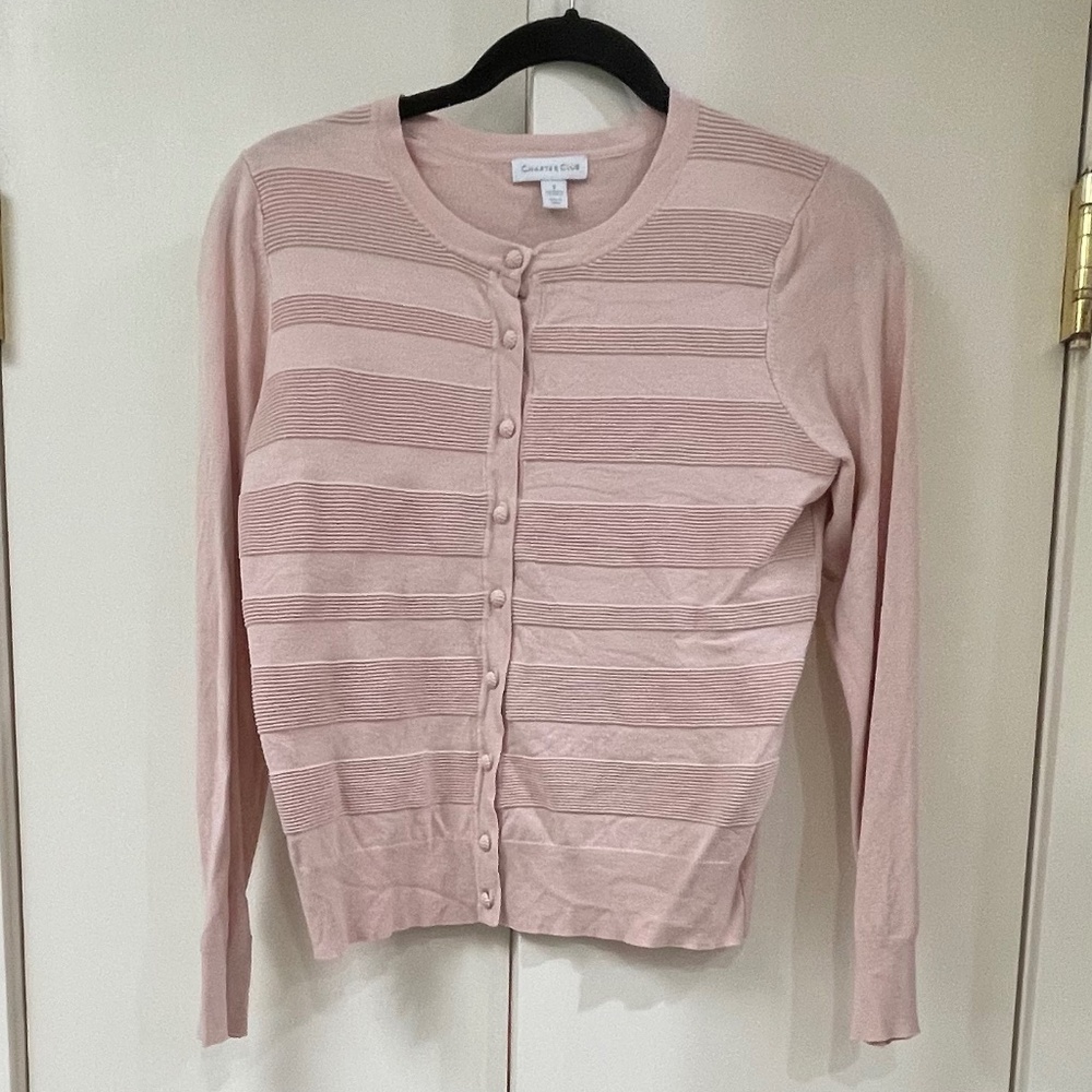 Charter Club Light Pink Button Sweater